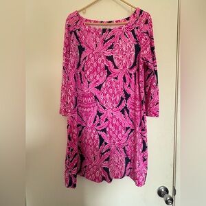 Lilly Pulitzer Pink and Black Long Sleeve Dress